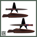 Painted Desert Spearpoint – Damascus Fixed-Blade Knife